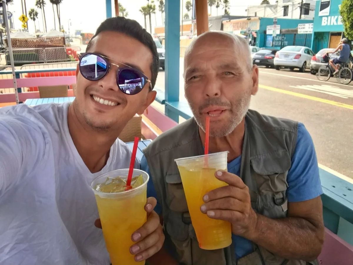 Ofir Nagar with his mentor Robert, candid photo